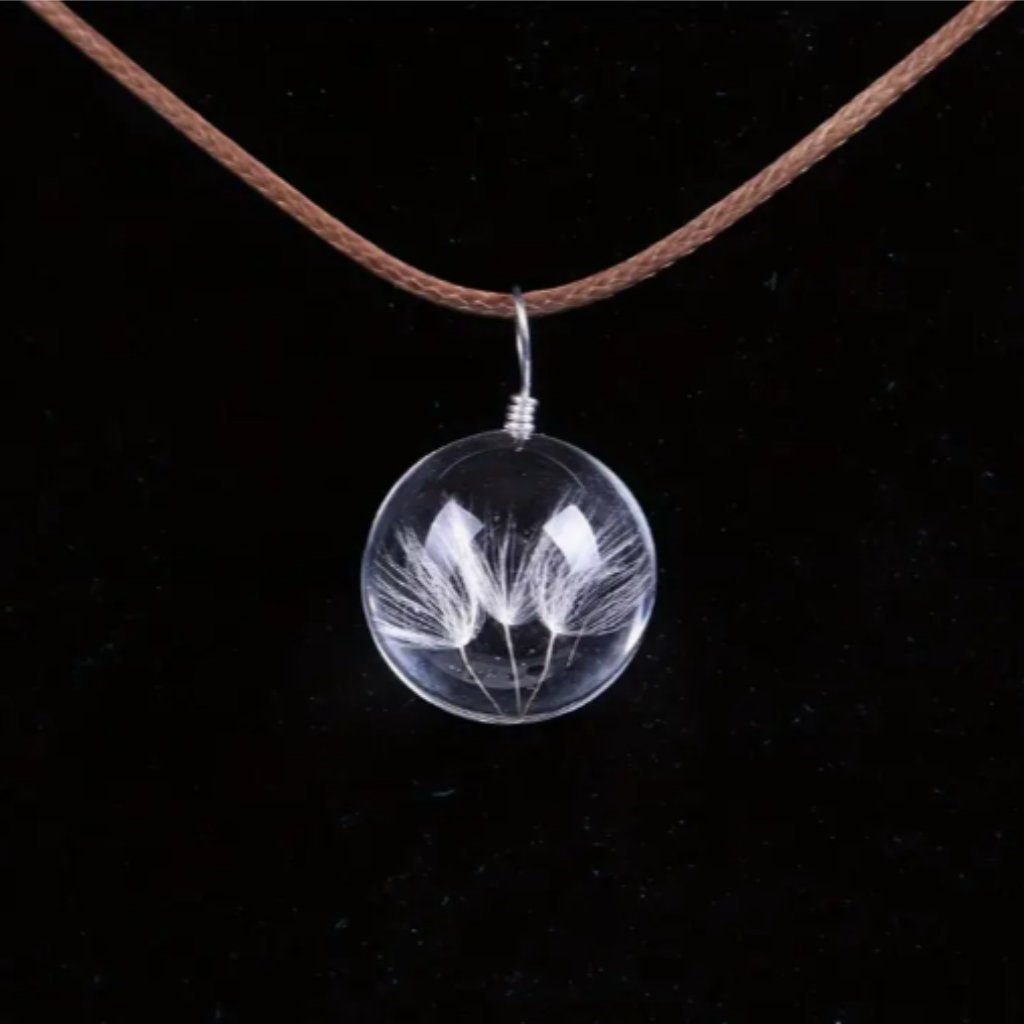 Dandelion Glass Sphere Necklace